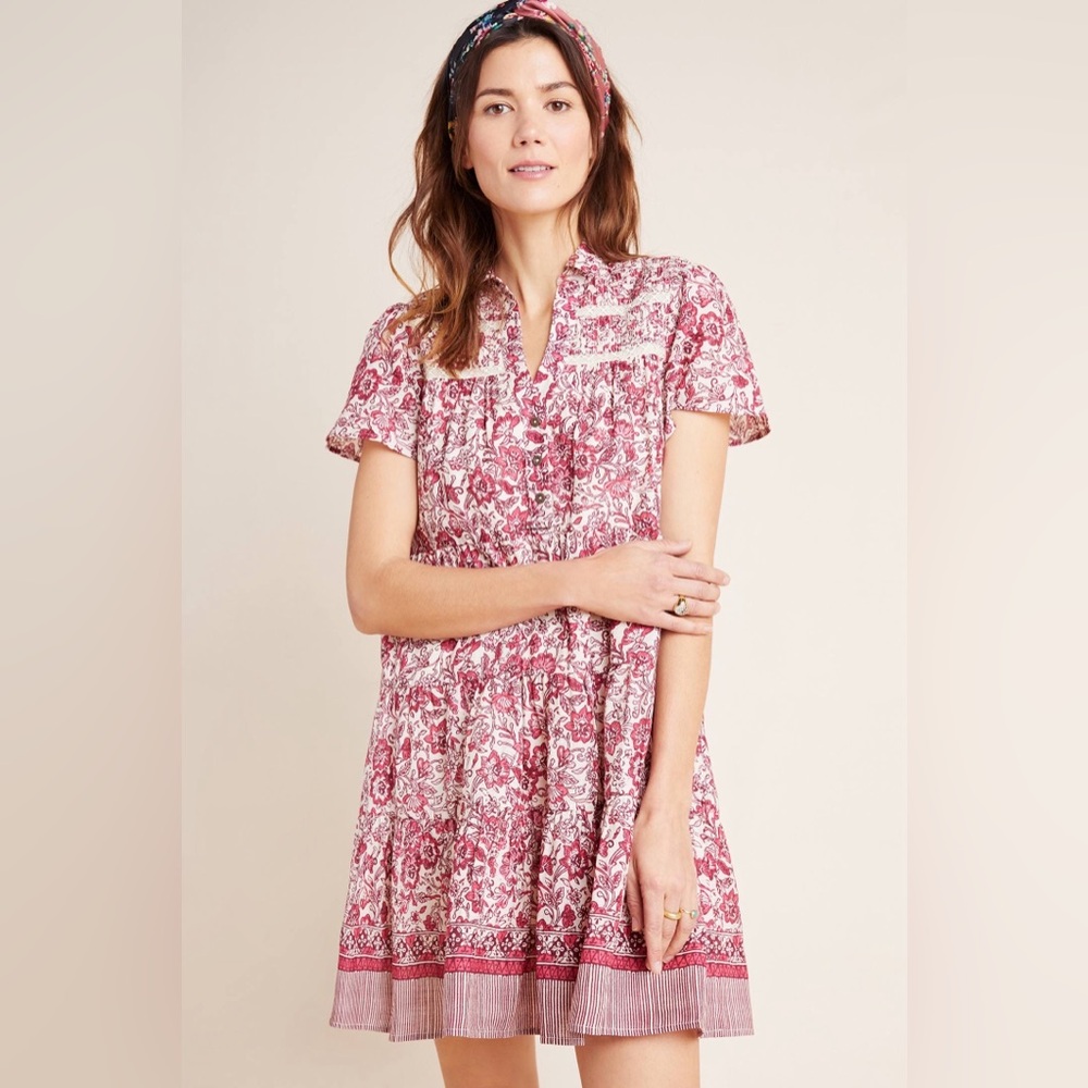Anthropologie Georgina Tiered Shirtdress size medium